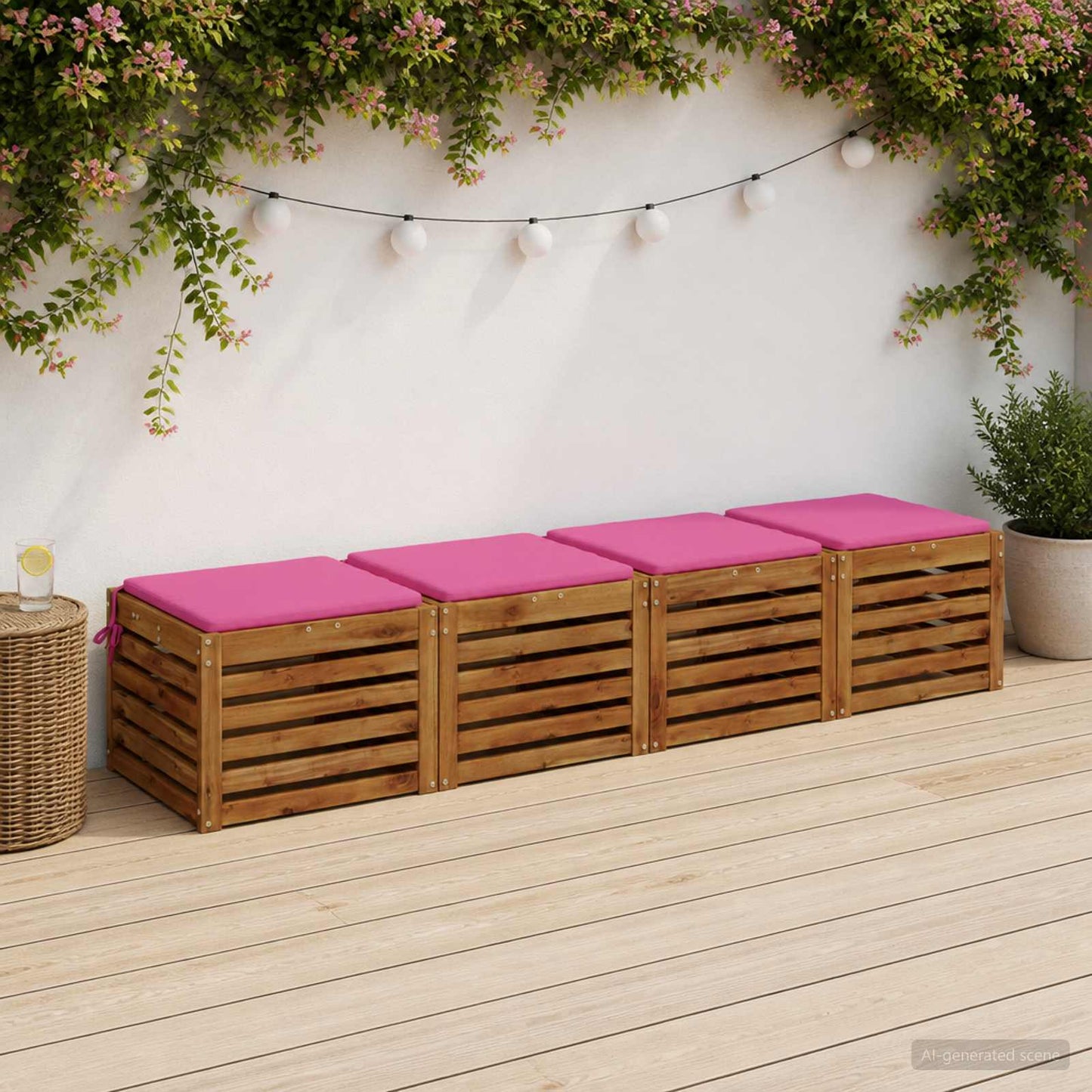 vidaXL 4-Piece Seat Cushions SOEST 4 pcs 100% Polyester Pink