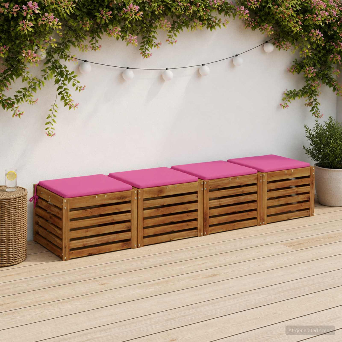 vidaXL 4-Piece Seat Cushions SOEST 4 pcs 100% Polyester Pink
