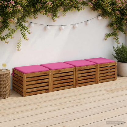 vidaXL 4-Piece Seat Cushions SOEST 4 pcs 100% Polyester Pink