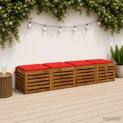 vidaXL 4-Piece Seat Cushions SOEST 4 pcs 100% Polyester Red