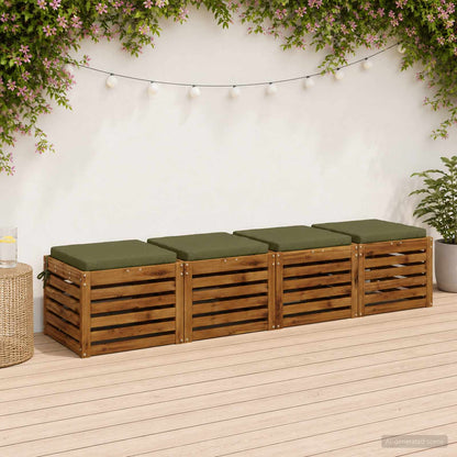 vidaXL 4-Piece Seat Cushions SOEST 4 pcs 100% Polyester Olive Green