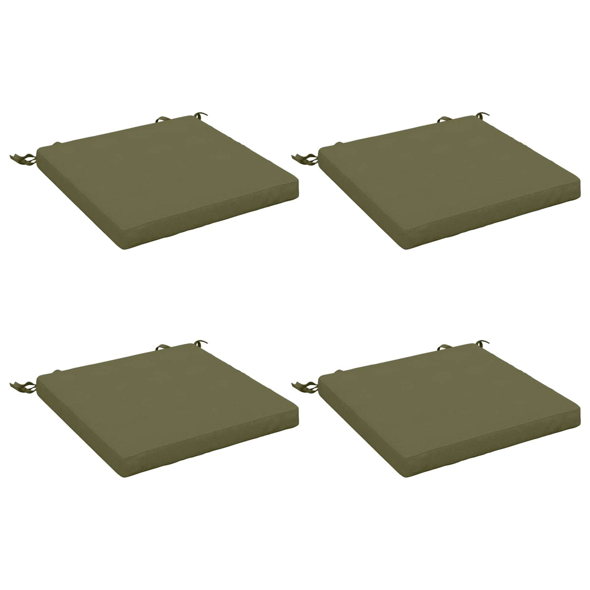 vidaXL 4-Piece Seat Cushions SOEST 4 pcs 100% Polyester Olive Green