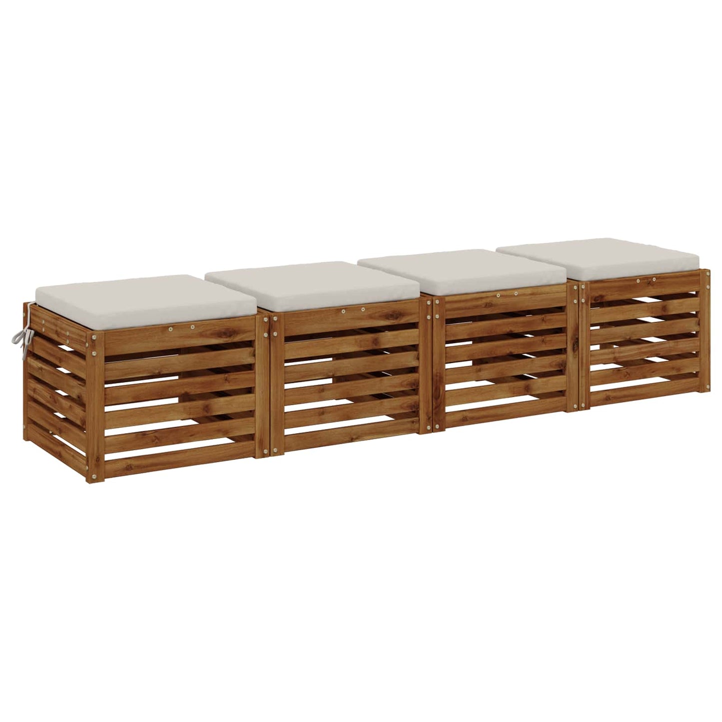 vidaXL 4-Piece Seat Cushions SOEST 4 pcs 100% Polyester White