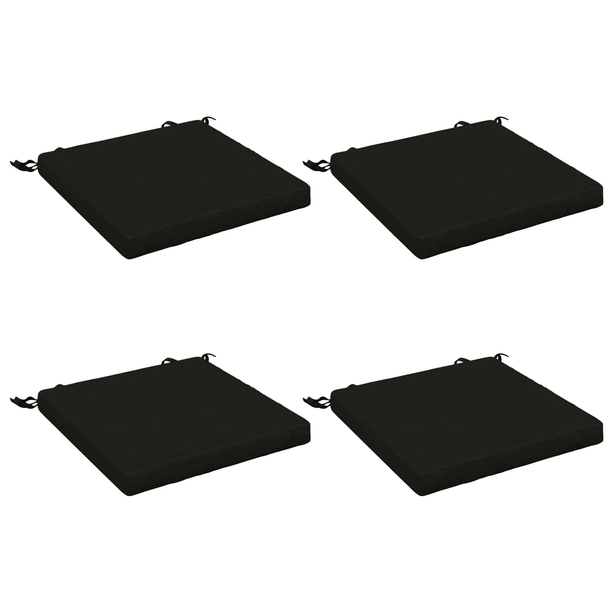 vidaXL Seat Cushions SOEST 4 pcs 100% Polyester Black 45 x 45 x 5 cm
