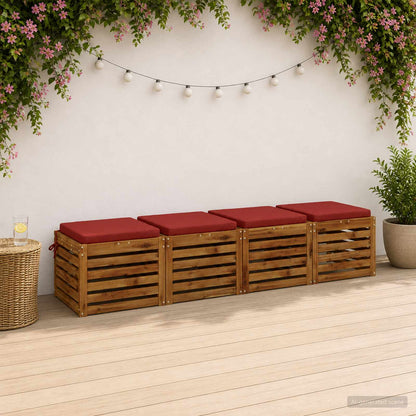 vidaXL 4-Piece Seat Cushions SOEST 4 pcs 100% Polyester Red