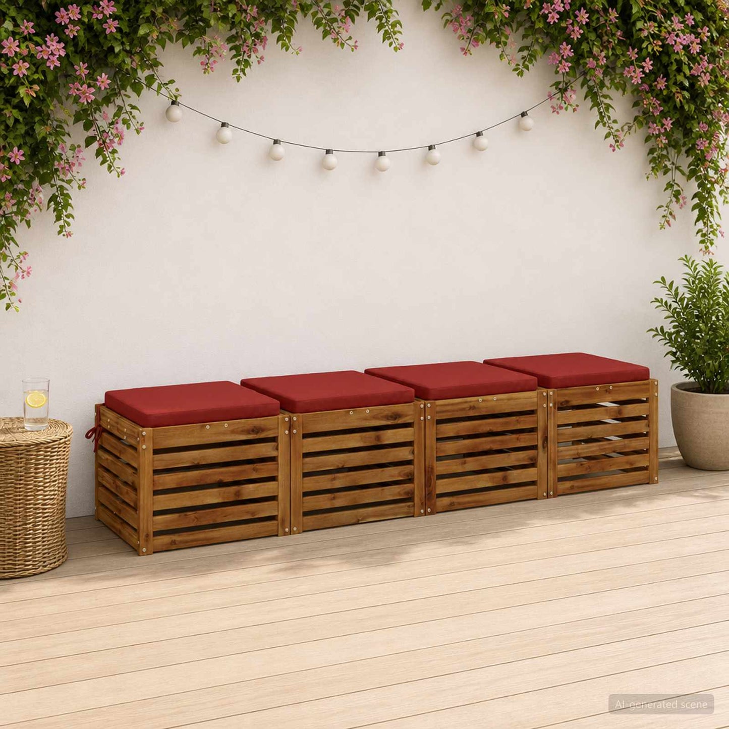 vidaXL 4-Piece Seat Cushions SOEST 4 pcs 100% Polyester Red