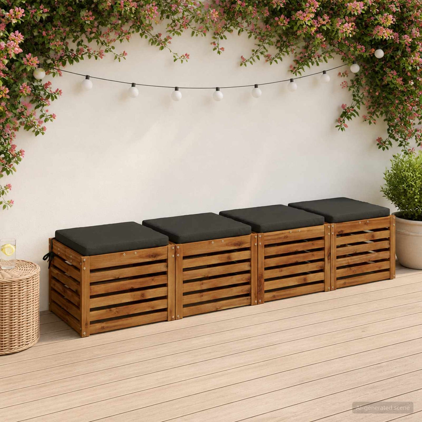 vidaXL 4-Piece Seat Cushions SOEST 4 pcs 100% Polyester Anthracite