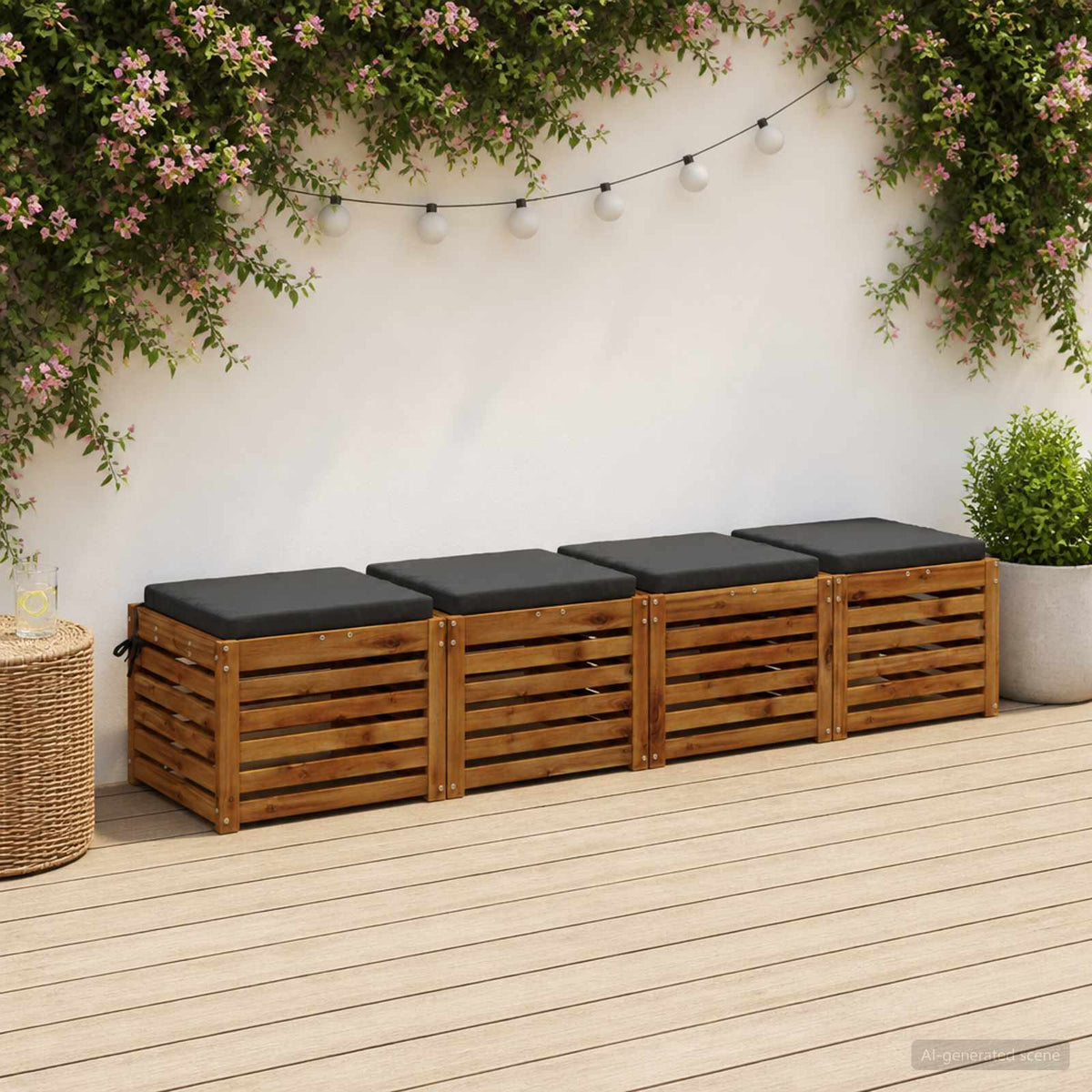 vidaXL 4-Piece Seat Cushions SOEST 4 pcs 100% Polyester Anthracite
