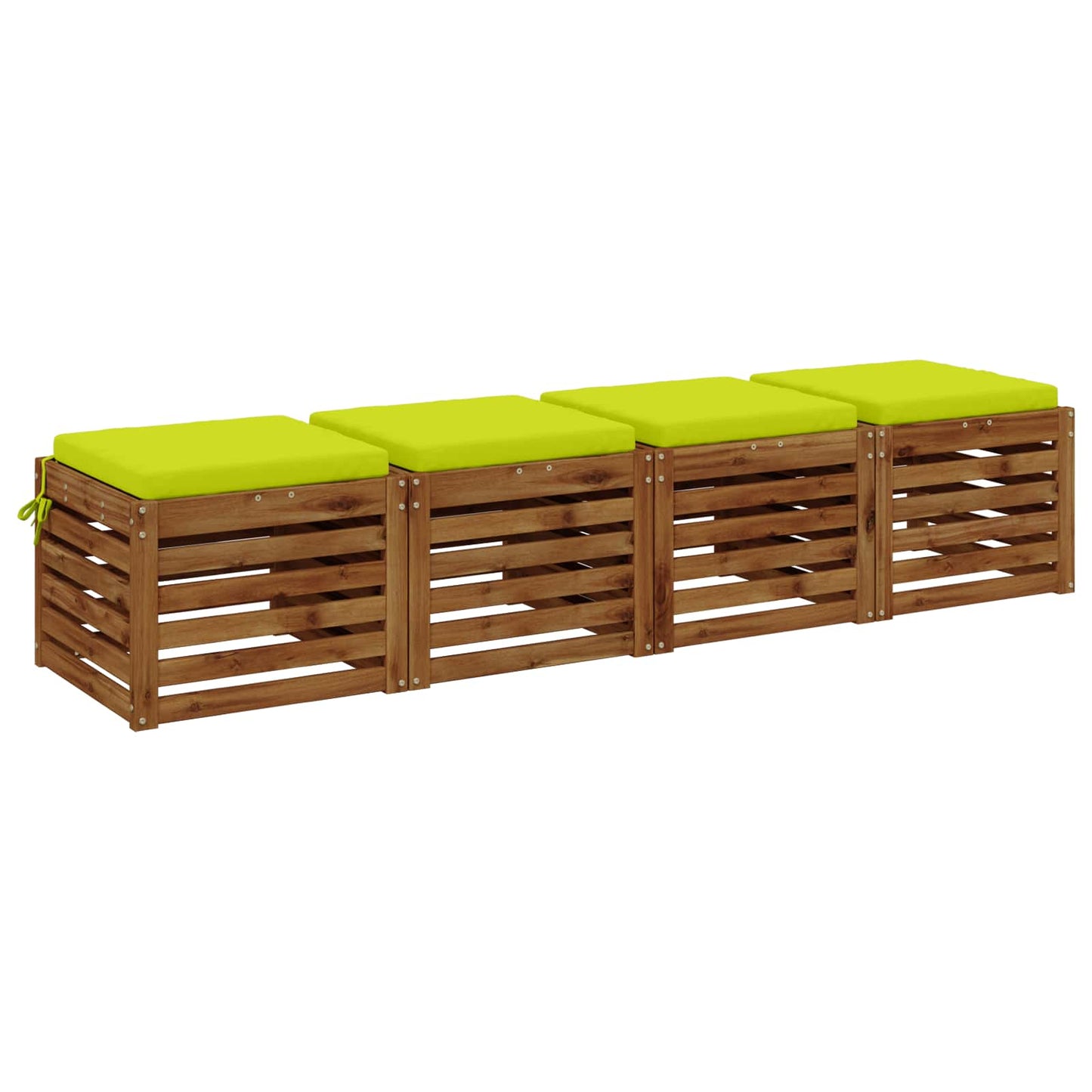 vidaXL 4-Piece Seat Cushions SOEST 4 pcs 100% Polyester Bright Green