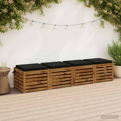 vidaXL 4-Piece Seat Cushions SOEST 4 pcs 100% Polyester Black