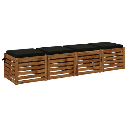 vidaXL 4-Piece Seat Cushions SOEST 4 pcs 100% Polyester Black