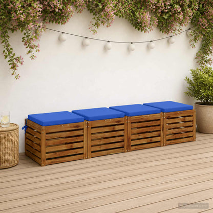 vidaXL 4-Piece Seat Cushions SOEST 4 pcs 100% Polyester Royal Blue