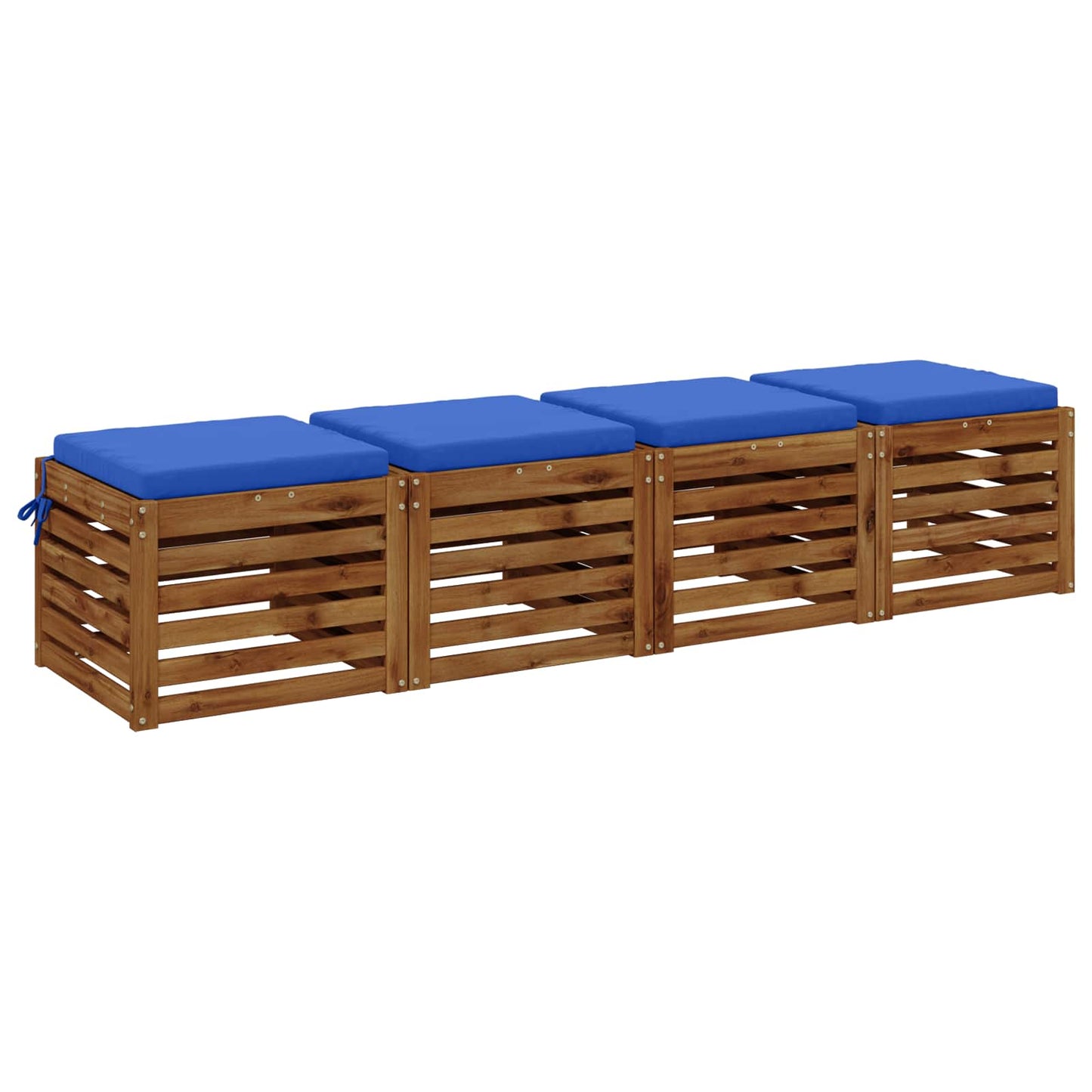 vidaXL 4-Piece Seat Cushions SOEST 4 pcs 100% Polyester Royal Blue