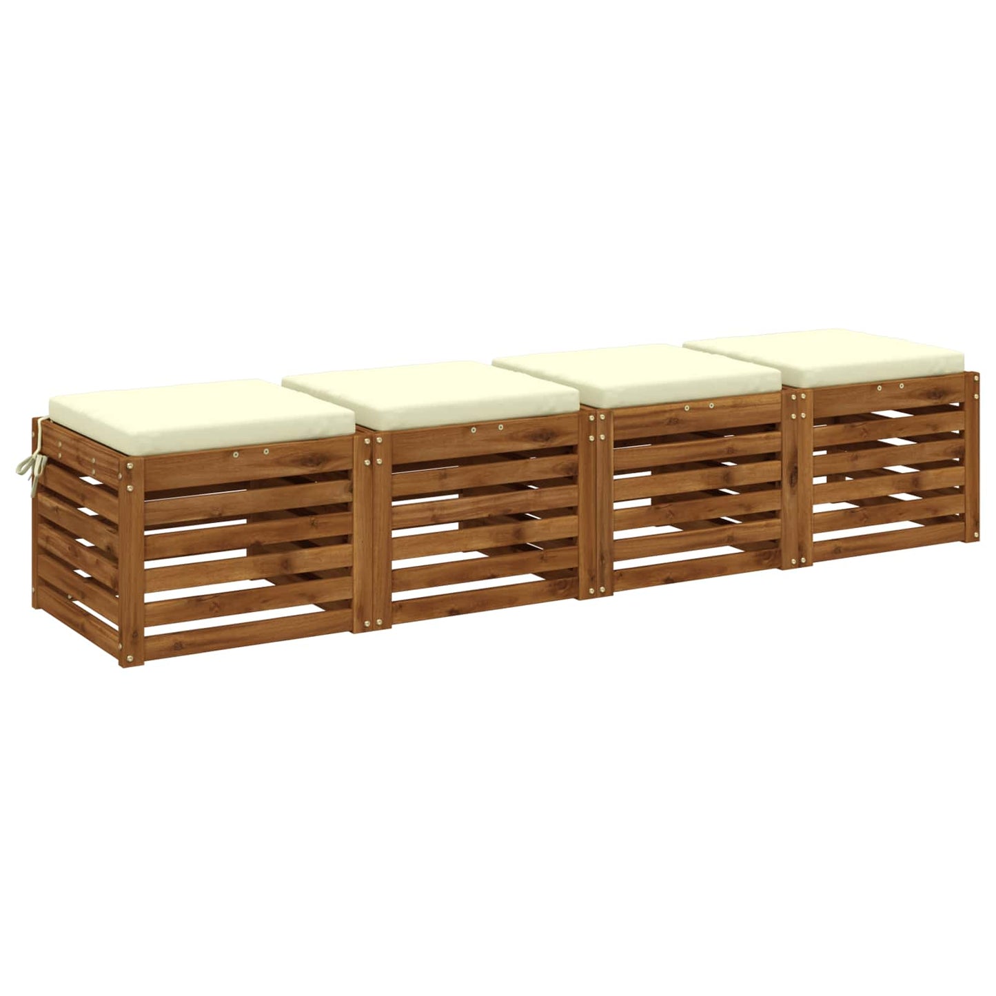 vidaXL 4-Piece Seat Cushions SOEST 4 pcs 100% Polyester Cream