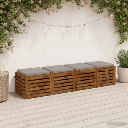 vidaXL 4-Piece Seat Cushions SOEST 4 pcs 100% Polyester Grey