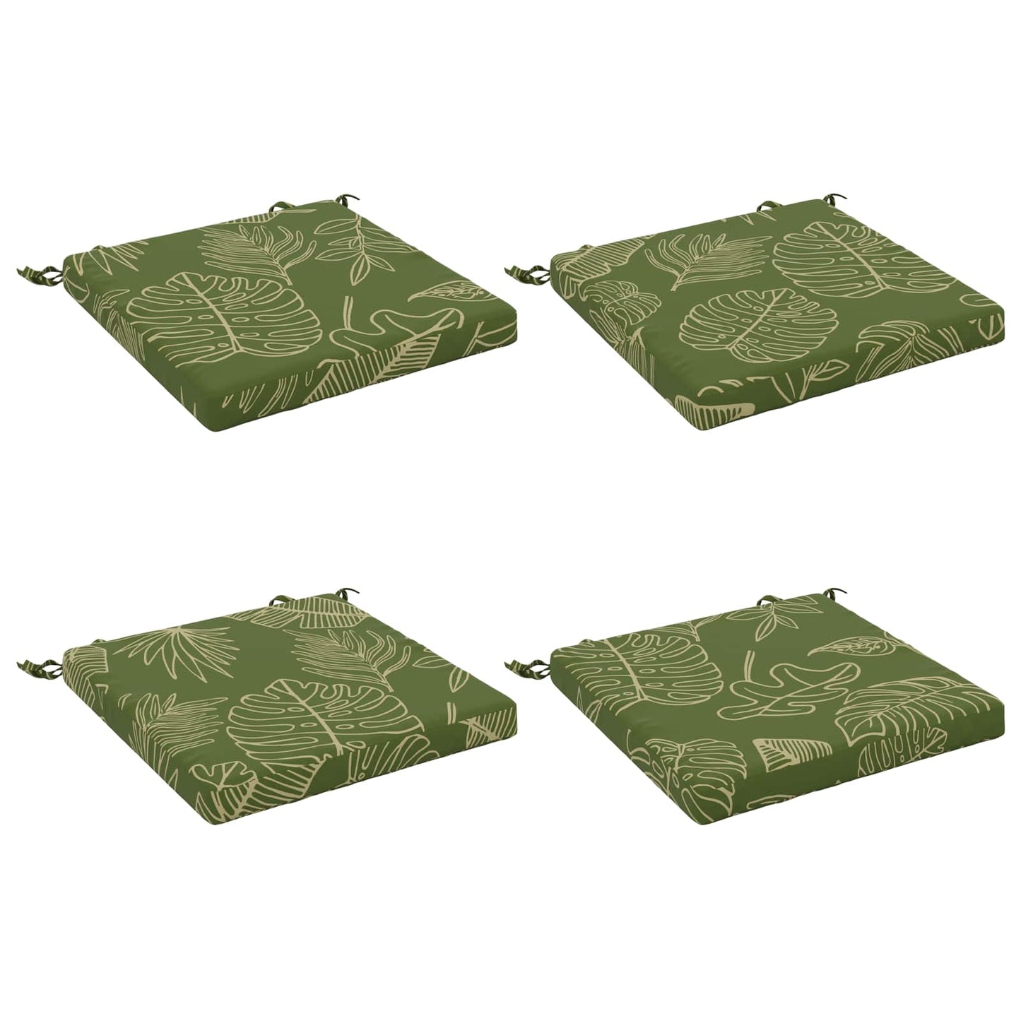 vidaXL 4-Piece Seat Cushions SOEST 4 pcs 100% Polyester Leaf Design