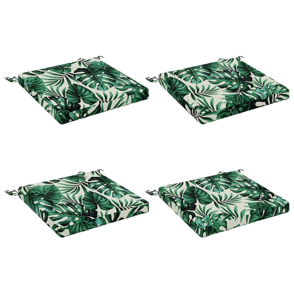 vidaXL 4-Piece Seat Cushions SOEST 4 pcs 100% Polyester Leaf Pattern