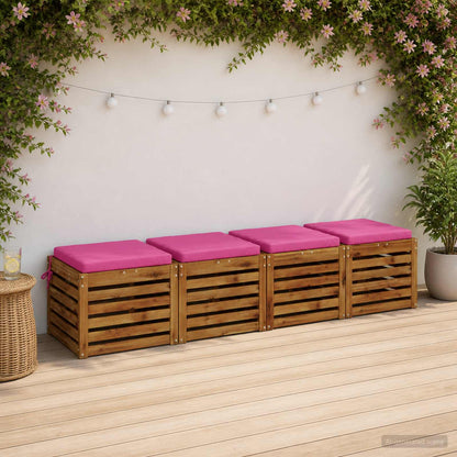 vidaXL 4-Piece Seat Cushions SOEST 4 pcs 100% Polyester Pink