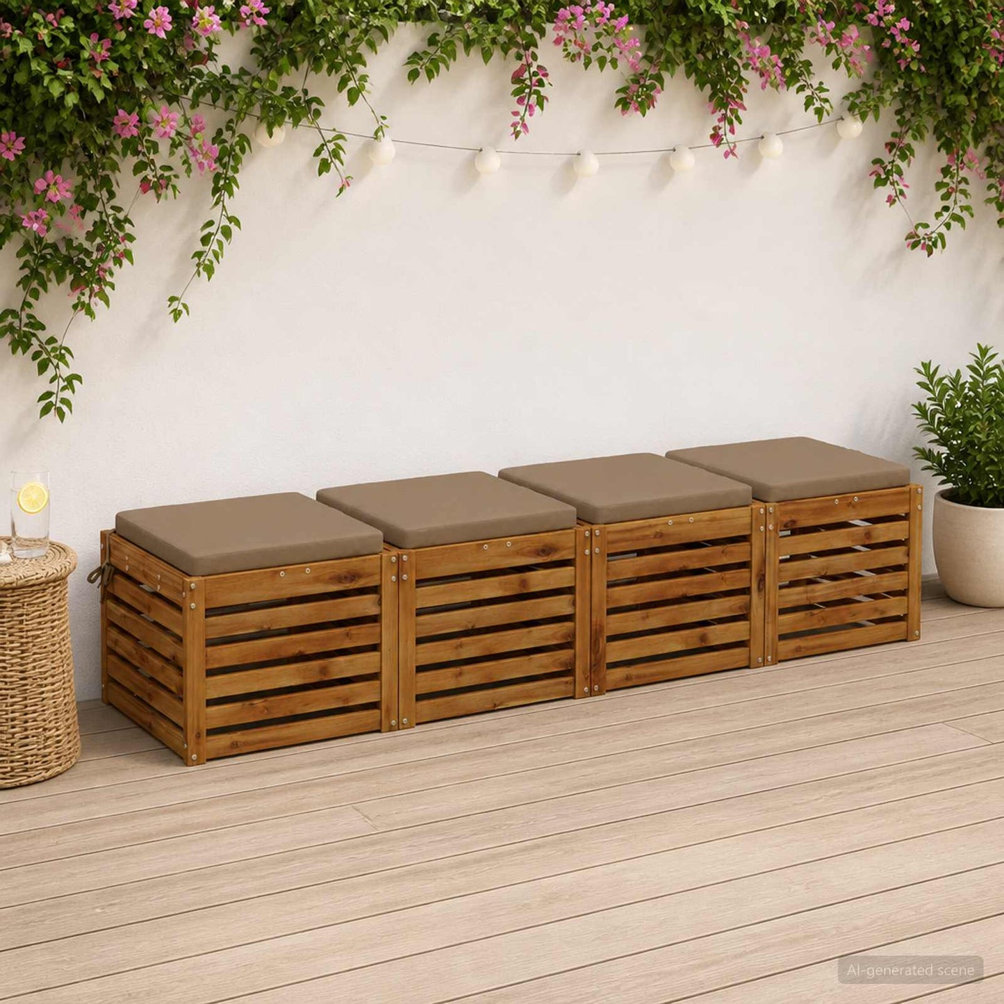 vidaXL 4-Piece Seat Cushions SOEST 4 pcs 100% Polyester Taupe