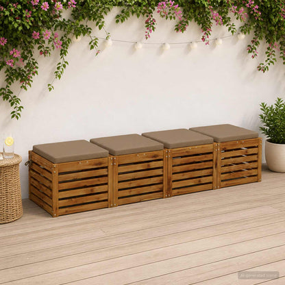 vidaXL 4-Piece Seat Cushions SOEST 4 pcs 100% Polyester Taupe