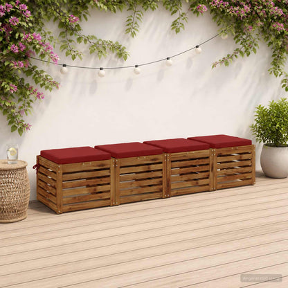 vidaXL 4-Piece Seat Cushions SOEST 4 pcs 100% Polyester Wine Red