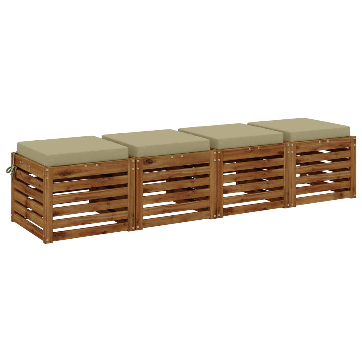 vidaXL 4-Piece Seat Cushions SOEST 4 pcs 100% Polyester Light Green