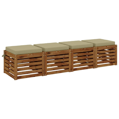 vidaXL 4-Piece Seat Cushions SOEST 4 pcs 100% Polyester Light Green