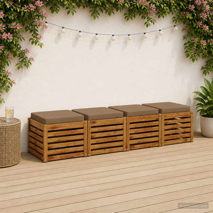 vidaXL 4-Piece Seat Cushions SOEST 4 pcs 100% Polyester Taupe