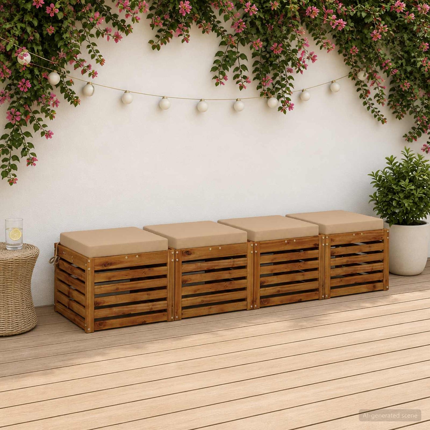 vidaXL 4-Piece Seat Cushions SOEST 4 pcs 100% Polyester Sand