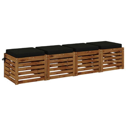 vidaXL 4-Piece Seat Cushions SOEST 4 pcs 100% Polyester Black