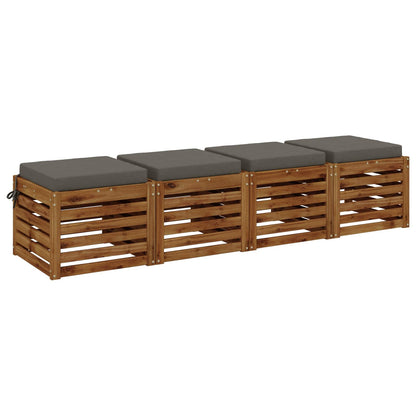 vidaXL 4-Piece Seat Cushions SOEST 4 pcs 100% Polyester Grey