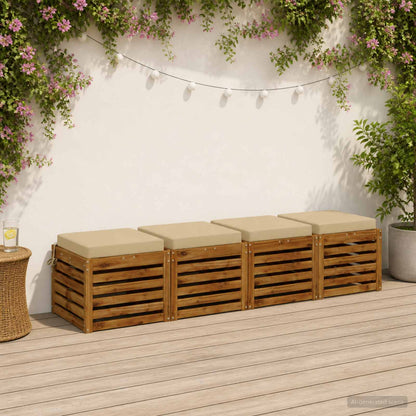 vidaXL 4-Piece Seat Cushions SOEST 4 pcs 100% Polyester Beige