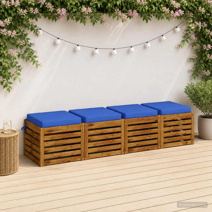 vidaXL 4-Piece Seat Cushions SOEST 4 pcs 100% Polyester Royal Blue