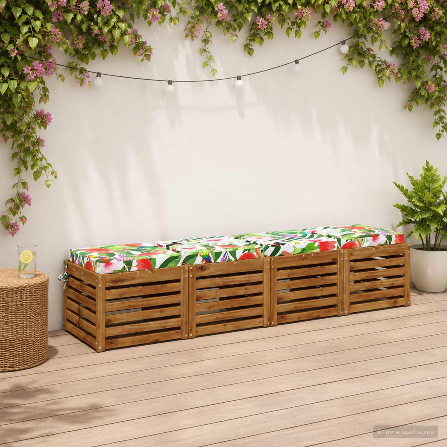 vidaXL 4-Piece Seat Cushions SOEST 4 pcs 100% Polyester Multicolour