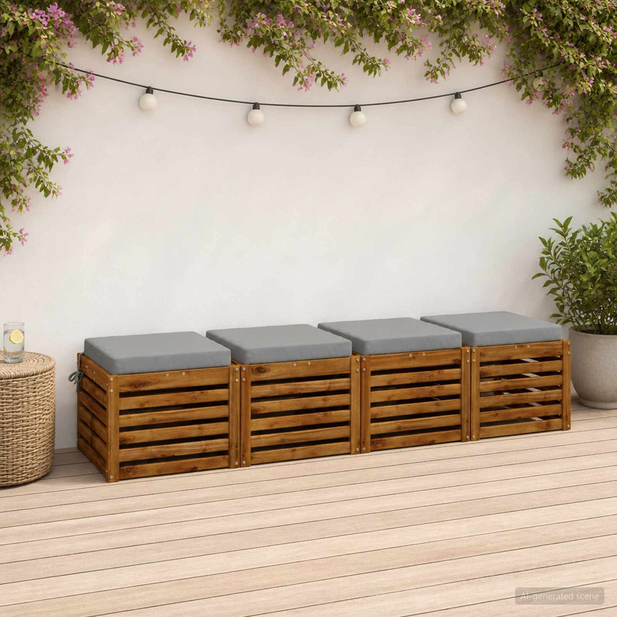 vidaXL 4-Piece Seat Cushions SOEST 4 pcs 100% Polyester Grey