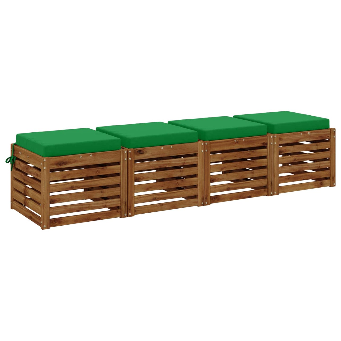 vidaXL 4-Piece Seat Cushions SOEST 4 pcs 100% Polyester Green