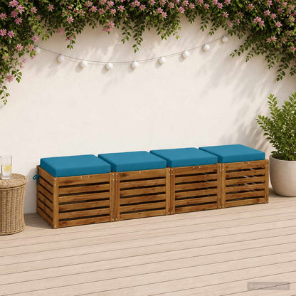 vidaXL 4-Piece Seat Cushions SOEST 4 pcs 100% Polyester Light Blue