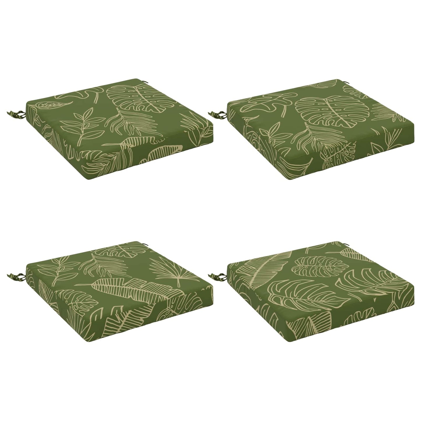 vidaXL 4-Piece Seat Cushions SOEST 4 pcs 100% Polyester Leaf Design