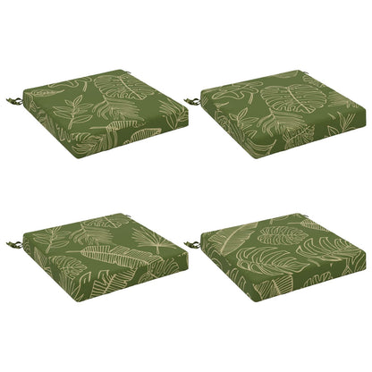 vidaXL 4-Piece Seat Cushions SOEST 4 pcs 100% Polyester Leaf Design