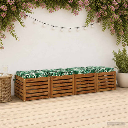 vidaXL 4-Piece Seat Cushions SOEST 4 pcs 100% Polyester Leaf Pattern