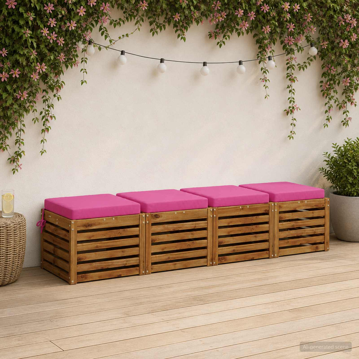 vidaXL 4-Piece Seat Cushions SOEST 4 pcs 100% Polyester Pink