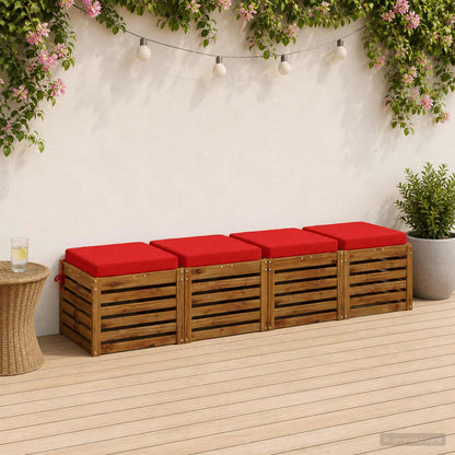 vidaXL 4-Piece Seat Cushions SOEST 4 pcs 100% Polyester Red