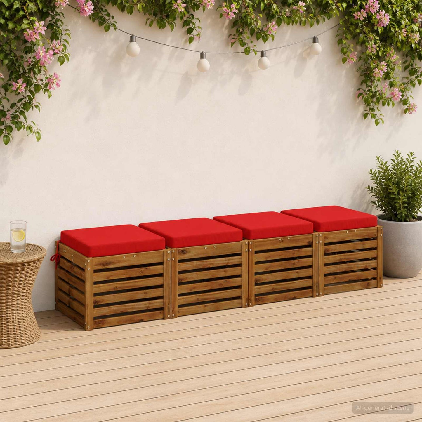 vidaXL 4-Piece Seat Cushions SOEST 4 pcs 100% Polyester Red