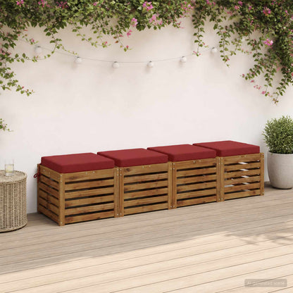 vidaXL 4-Piece Seat Cushions SOEST 4 pcs 100% Polyester Wine Red