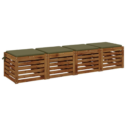 vidaXL 4-Piece Seat Cushions SOEST 4 pcs 100% Polyester Olive Green