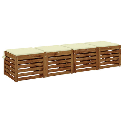 vidaXL 4-Piece Seat Cushions SOEST 4 pcs 100% Polyester Cream