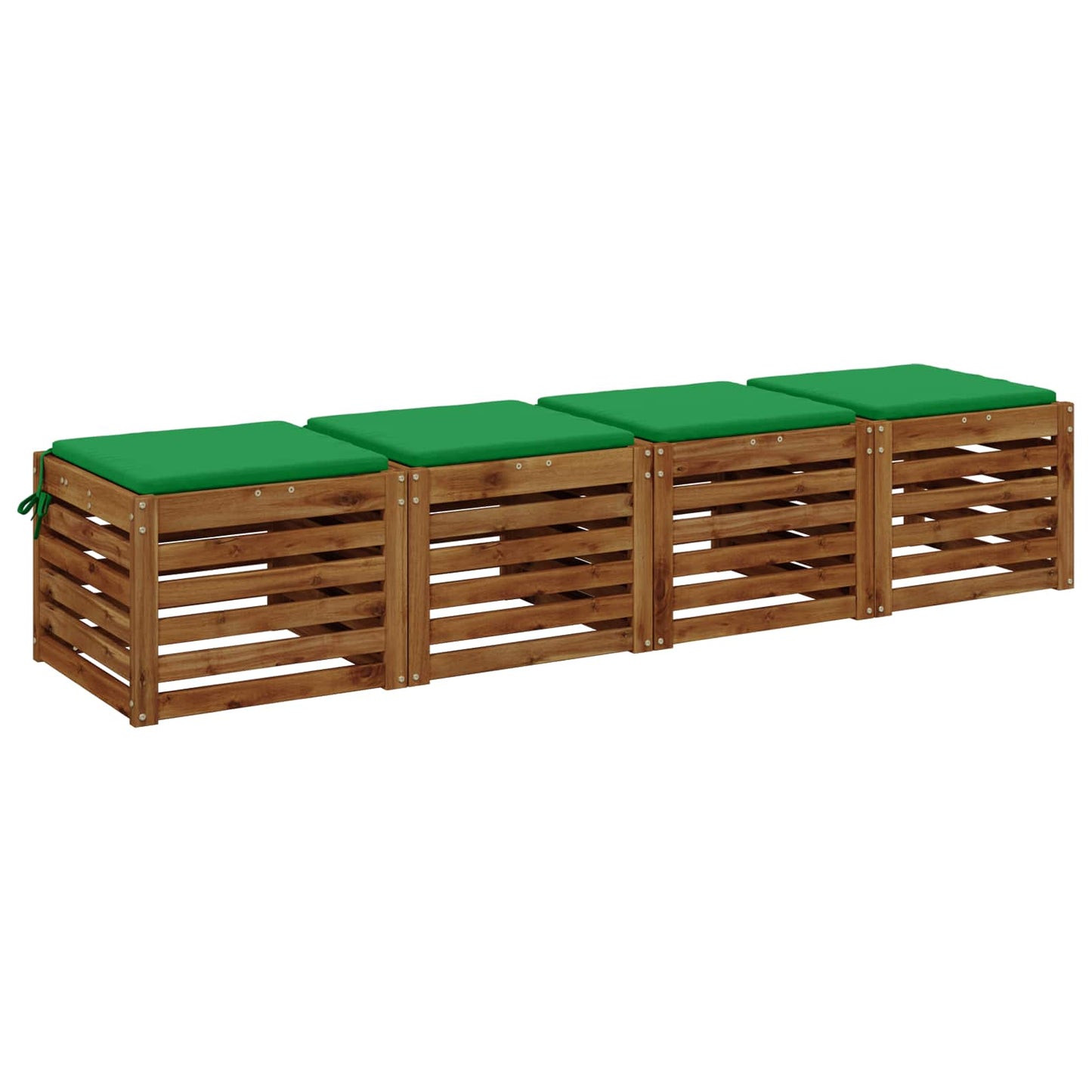 vidaXL 4-Piece Seat Cushions SOEST 4 pcs 100% Polyester Green