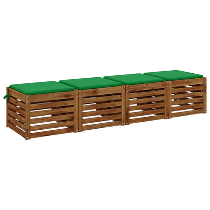 vidaXL 4-Piece Seat Cushions SOEST 4 pcs 100% Polyester Green