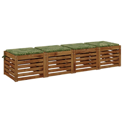 vidaXL 4-Piece Seat Cushions SOEST 4 pcs 100% Polyester Leaf Design