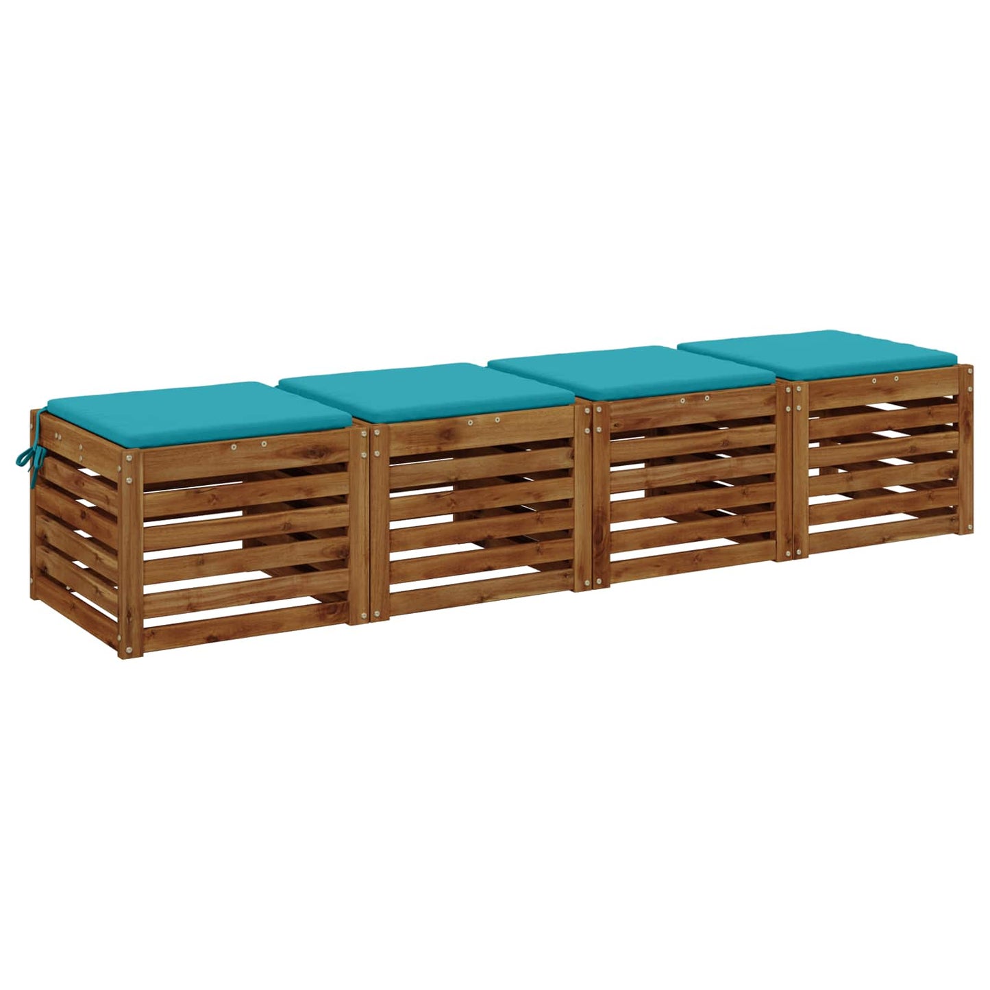 vidaXL 4-Piece Seat Cushions SOEST 4 pcs 100% Polyester Turquoise